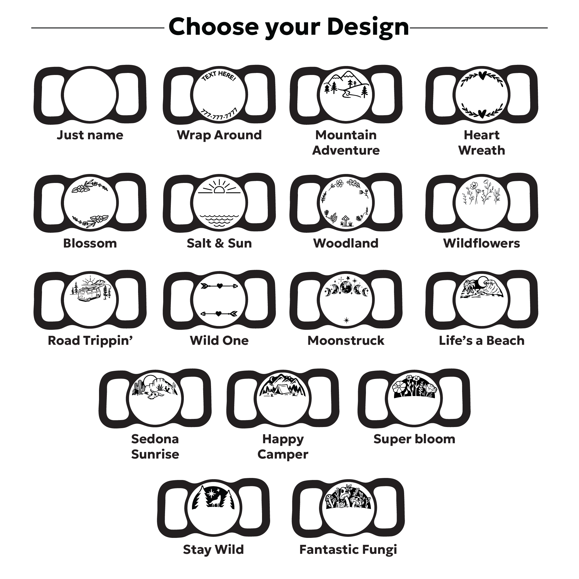 Slim Slide-On Silicone Pet ID Tag | Design Your Own - Image 3