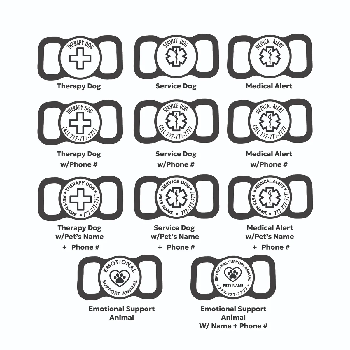 Slim Slide-On Silicone Pet ID Tag | Emergency Alert - Image 3