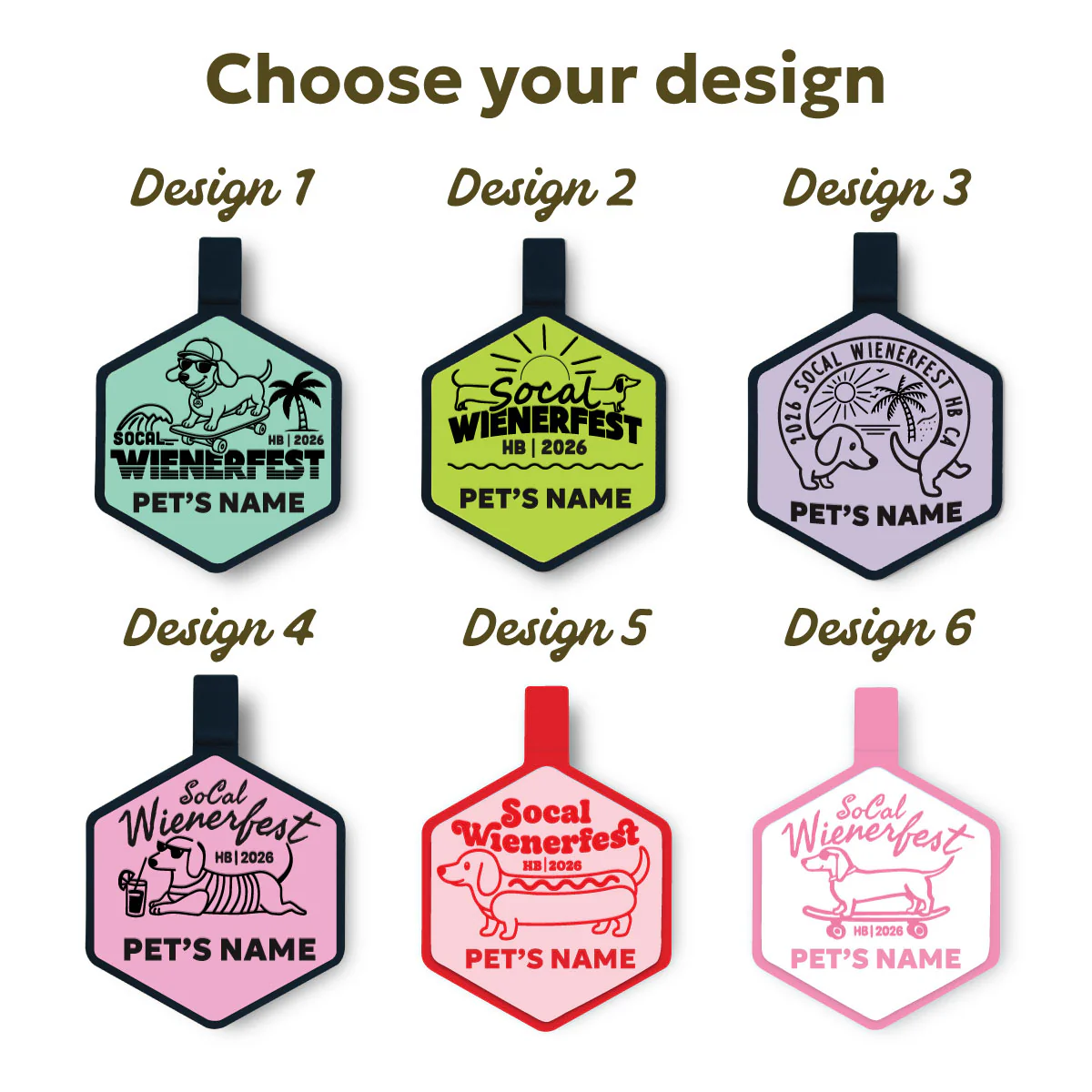 SoCal Wienerfest 2026 Silicone Dog ID Tag